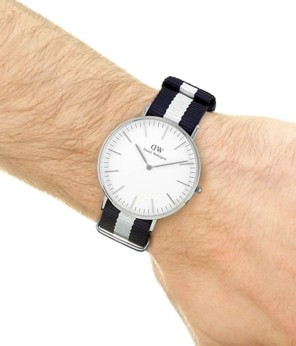 Daniel Wellington Classic Glasgow White Dial Two Tone NATO Strap Watch For Men - DW00100018 Buy Now By Daniel Wellington