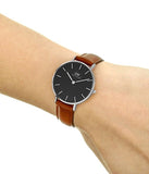 Daniel Wellington Classic Petite St Mawes Black Dial Brown Leather Strap Watch For Women - DW00100181 Buy Now By Daniel Wellington