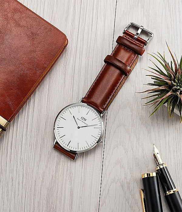 Daniel Wellington Classic St Mawes White Dial Brown Leather Strap Watch For Men - DW00100021 Buy Now By Daniel Wellington