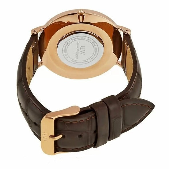 Daniel Wellington Classic York White Dial Brown Leather Strap Watch For Men - DW00100011 Buy Now By Daniel Wellington