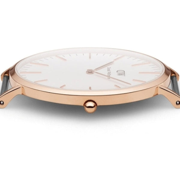 Daniel Wellington Classic Sheffield White Dial Black Leather Strap Watch For Men - DW00100007 Buy Now By Daniel Wellington