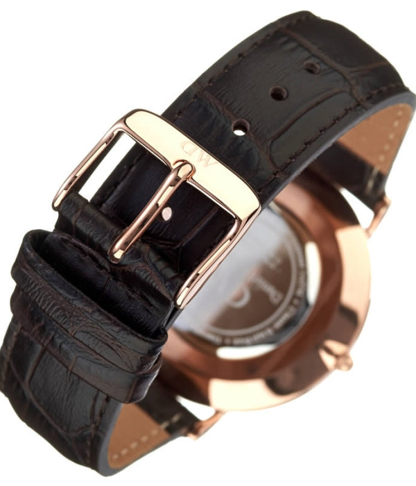 Daniel Wellington Classic York White Dial Brown Leather Strap Watch For Women - DW00100038 Buy Now By Daniel Wellington