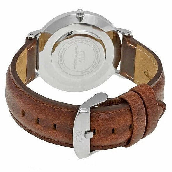 Daniel Wellington St Mawes White Dial Brown Leather Strap Watch For Men - DW00100052 Buy Now By Daniel Wellington