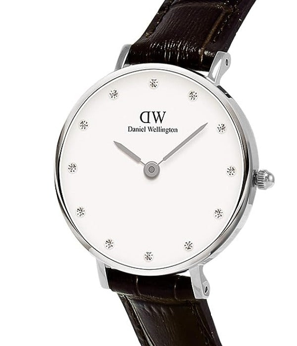 Daniel Wellington York White Dial Brown Leather Strap Watch For Women - DW00100069 Buy Now By Daniel Wellington