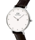 Daniel Wellington York White Dial Brown Leather Strap Watch For Women - DW00100069 Buy Now By Daniel Wellington