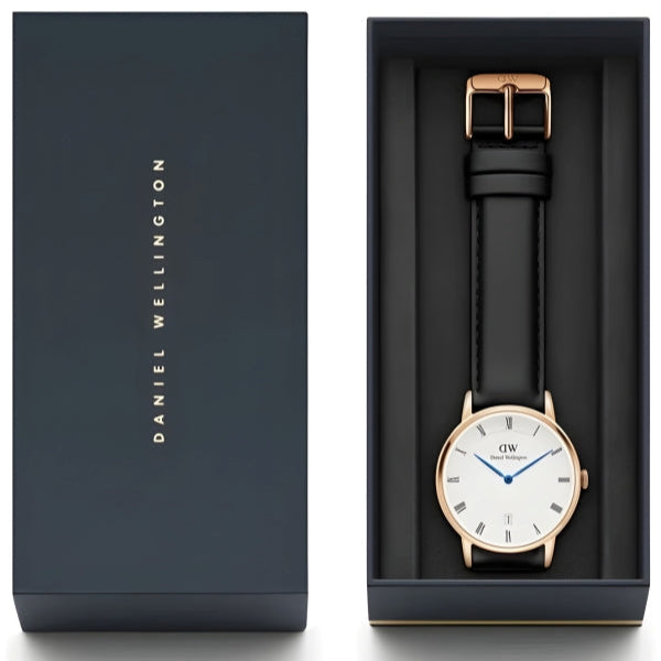 Daniel Wellington Classic Sheffield White Dial Black Leather Strap Watch For Men - DW00100084 Buy Now By Daniel Wellington