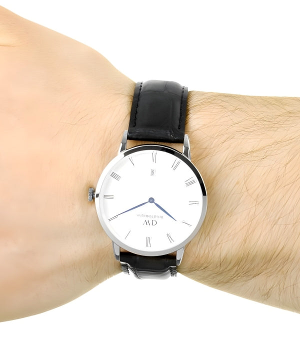 Daniel Wellington Dapper Reading White Dial Black Leather Strap Watch For Men - DW00100108 Buy Now By Daniel Wellington