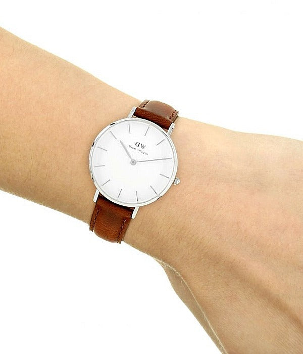 Daniel Wellington Classic Petite St Mawes White Dial Brown Leather Strap Watch For Women - DW00100187 Buy Now By Daniel Wellington