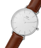 Daniel Wellington Classic Petite St Mawes White Dial Brown Leather Strap Watch For Women - DW00100187 Buy Now By Daniel Wellington
