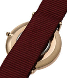 Daniel Wellington Classic Roselyn Black Dial Maroon Nylon Strap Watch For Women - DW00100273 Buy Now By Daniel Wellington