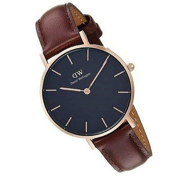 Daniel Wellington Classic Petite Bristol Black Dial Brown Leather Strap Watch For Women - DW00100165 Buy Now By Daniel Wellington