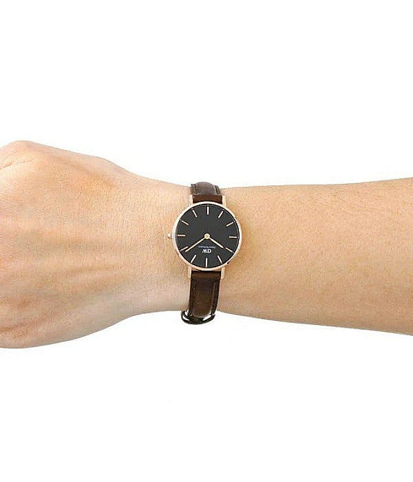 Daniel Wellington Classic Petite Bristol Black Dial Brown Leather Strap Watch For Women - DW00100221 Buy Now By Daniel Wellington