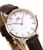 Daniel Wellington Classic Petite Bristol White Dial Brown Leather Strap Watch For Women - DW00100227 Buy Now By Daniel Wellington