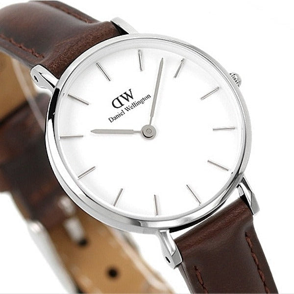 Daniel Wellington Classic Petite White Dial Brown Leather Strap Watch For Women - DW00100239 Buy Now By Daniel Wellington
