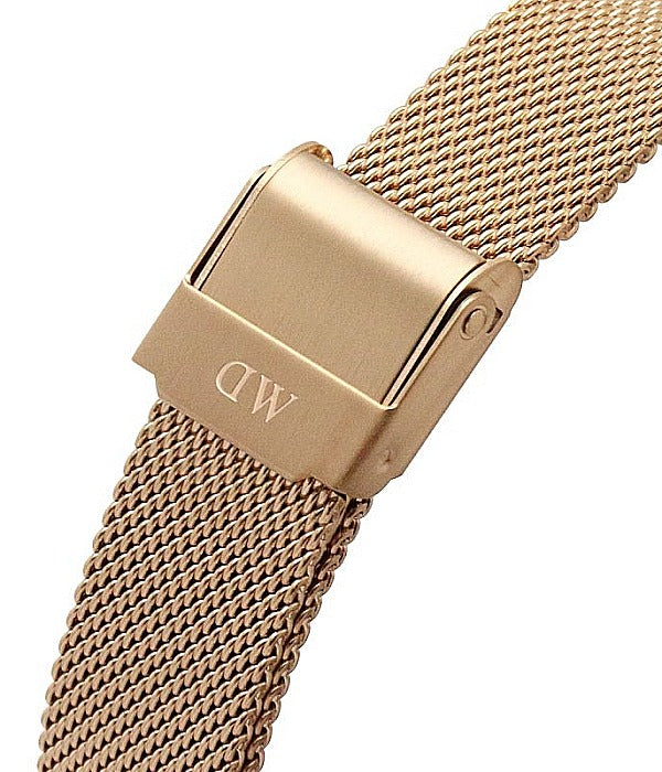 Daniel Wellington Petite Pressed Melrose White Dial Gold Mesh Bracelet Watch For Women - DW00100447 Buy Now By Daniel Wellington