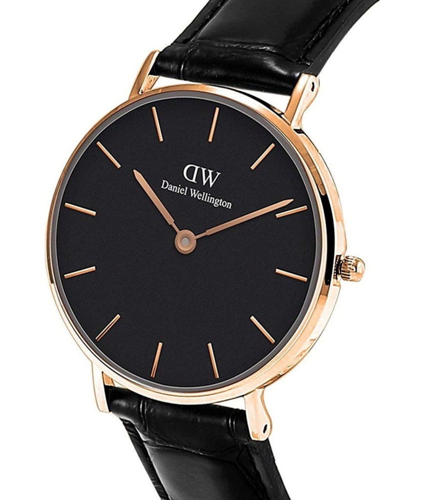 Daniel Wellington Classic Petite York Black Dial Brown Leather Strap Watch For Women - DW00100226 Buy Now By Daniel Wellington