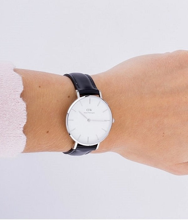 Daniel Wellington Classic Petite Reading White Dial Black Leather Strap Watch For Women - DW00100185 Buy Now By Daniel Wellington