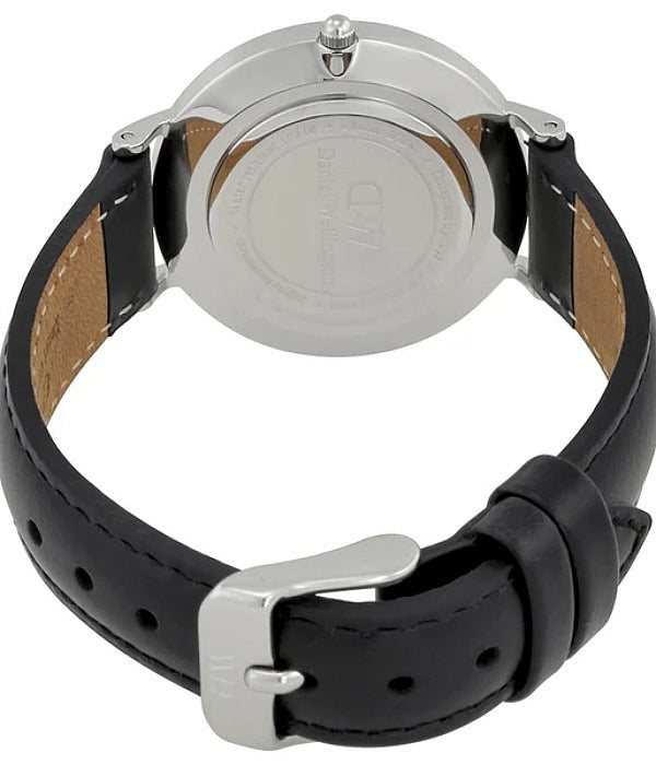 Daniel Wellington Classic Petite Sheffield White Dial Black Leather Strap Watch For Women - DW00100186 Buy Now By Daniel Wellington