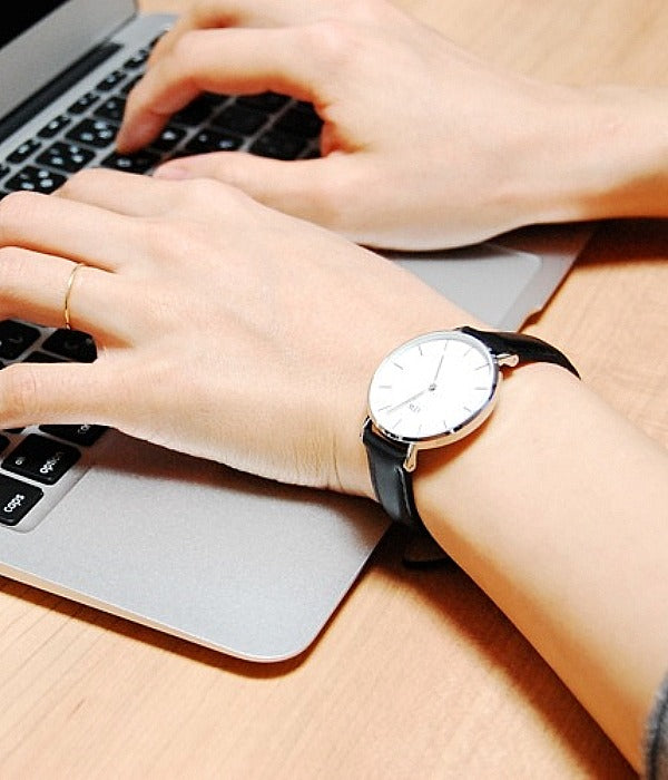 Daniel Wellington Classic Petite Sheffield White Dial Black Leather Strap Watch For Women - DW00100186 Buy Now By Daniel Wellington