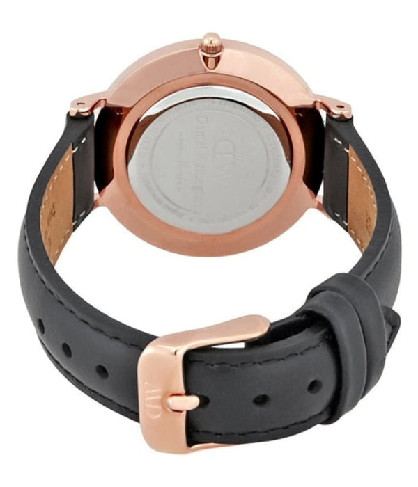 Daniel Wellington Classic Petite Sheffield Black Dial Black Leather Strap Watch For Women - DW00100224 Buy Now By Daniel Wellington