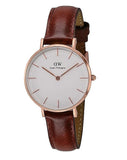 Daniel Wellington Classic Petite York White Dial Brown Leather Strap Watch For Women - DW00100176 Buy Now By Daniel Wellington