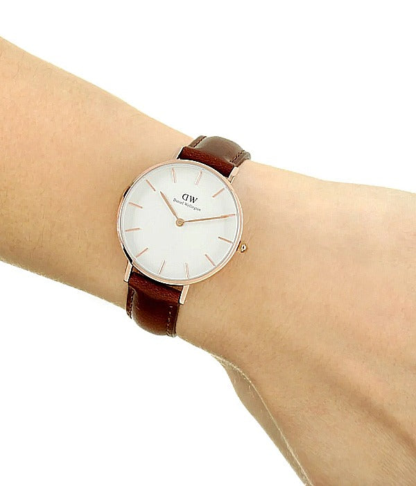 Daniel Wellington Petite St Mawes White Dial Brown Leather Strap Watch For Women - DW00100175 Buy Now By Daniel Wellington
