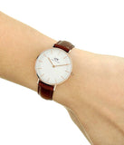 Daniel Wellington Petite St Mawes White Dial Brown Leather Strap Watch For Women - DW00100175 Buy Now By Daniel Wellington