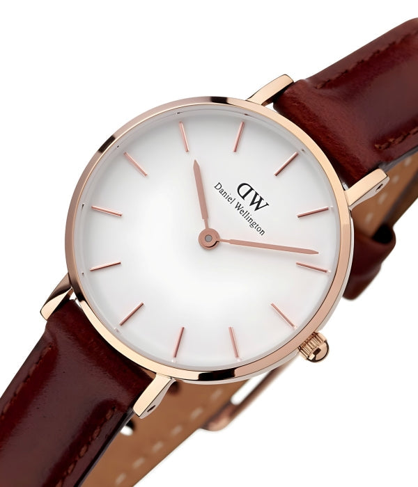 Daniel Wellington Classic Petite St Mawes White Dial Brown Leather Strap Watch For Women - DW00100231 Buy Now By Daniel Wellington