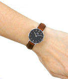 Daniel Wellington Classic Petite St Mawes Black Dial Brown Leather Strap Watch For Women - DW00100237 Buy Now By Daniel Wellington