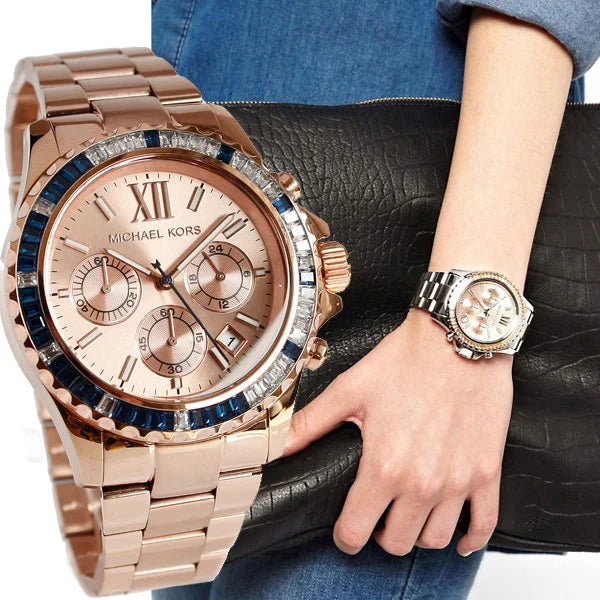 Michael Kors Everest Chronograph Rose Gold Dial Rose Gold Steel Strap Watch For Women - MK5755 Buy Now By Michael Kors