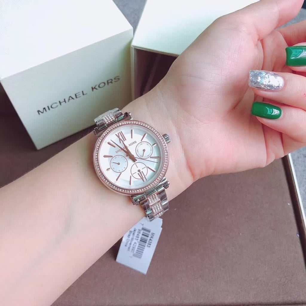 Michael Kors Sofie Chronograph White Dial Two Tone Steel Strap Watch For Women - MK4353 Buy Now By Michael Kors