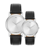 Movado Museum Silver Dial Black Leather Strap Watch For Women - 2100003 Buy Now By Movado