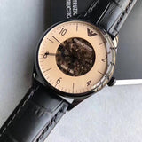 Emporio Armani Meccanico White Dial Black Leather Strap Watch For Men - AR1923 Buy Now By Emporio Armani