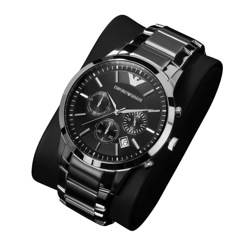 Emporio Armani Classic Chronograph Black Dial Black Stainless Steel Strap Watch For Men - AR2453 Buy Now By Emporio Armani