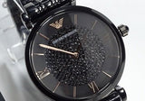 Emporio Armani Gianni T Bar All Black Diamond Dial Watch For Women - AR11245 Buy Now By Emporio Armani