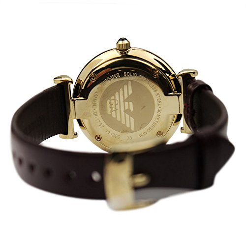 Emporio Armani Gianni T Bar Burgundy Dial Burgundy Leather Strap Watch For Women - AR1757 Buy Now By Emporio Armani