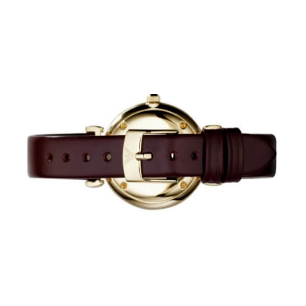Emporio Armani Gianni T Bar Burgundy Dial Burgundy Leather Strap Watch For Women - AR1757 Buy Now By Emporio Armani