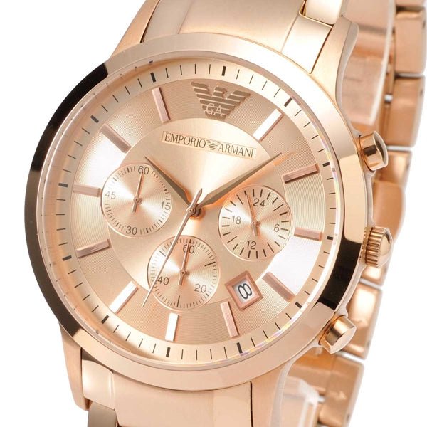 Emporio Armani Classic Rose Gold Chronograph Steel Strap Watch For Men - AR2452 Buy Now By Emporio Armani