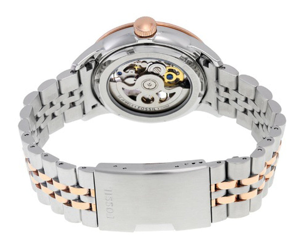 Fossil Townsman Automatic Skeleton White Dial Two Tone Steel Strap Watch for Men - ME3075 Buy Now By Fossil