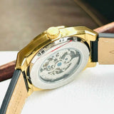 Fossil Everett Automatic Skeleton Black Dial Black Leather Strap Watch for Men - ME3208 Buy Now By Fossil