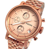 Fossil Boyfriend Chronograph Rose Gold Dial Rose Gold Steel Strap Watch for Women - ES3380 Buy Now By Fossil