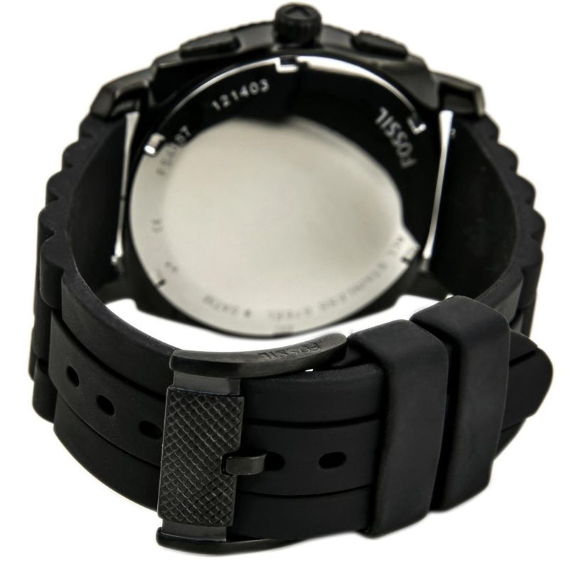 Fossil Machine Chronograph Black Dial Black Silicone Strap Watch for Men - FS4487 Buy Now By Fossil