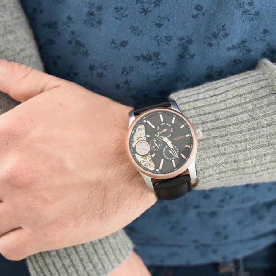 Fossil Twist Multi-Function Chronograph Black Dial Black Leather Strap Watch for Men - ME1099 Buy Now By Fossil