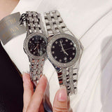 Bulova Crystal Collection Black Dial Silver Steel Strap Watch for Men - 96K102 Buy Now By Bulova