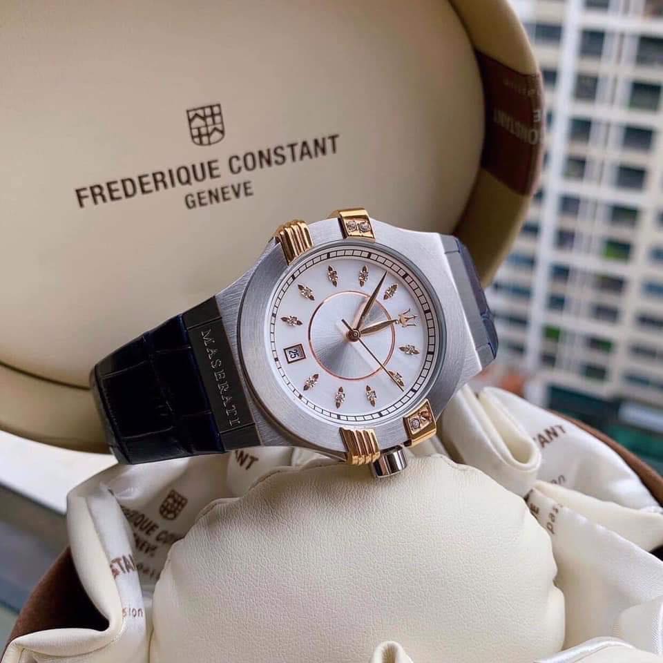 Maserati Potenza Diamonds Silver Dial Blue Leather Strap Watch For Women - R8851108502 Buy Now By Maserati