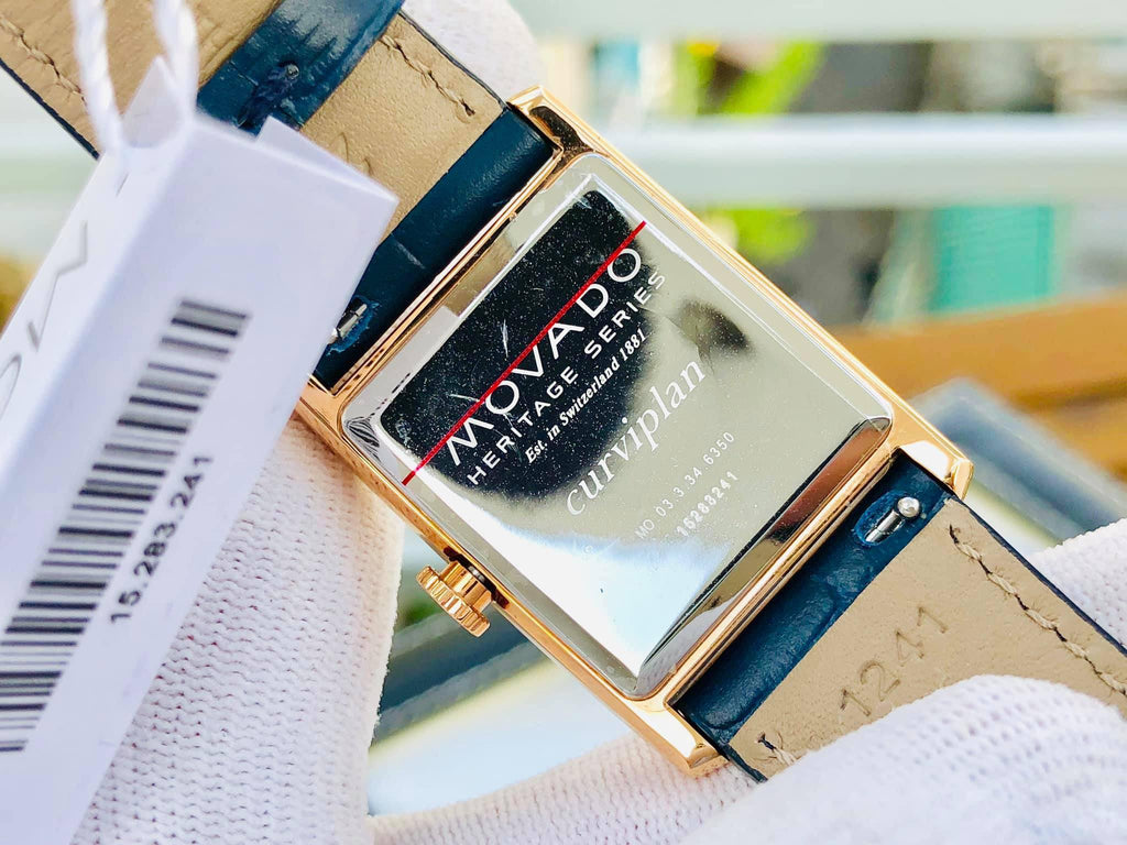 Movado Heritage Mother of Pearl White Dial Blue Leather Strap Watch For Women - 3650052 Buy Now By Movado