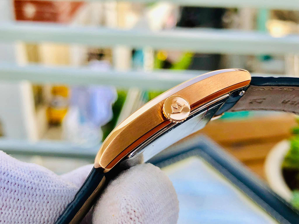 Movado Heritage Mother of Pearl White Dial Blue Leather Strap Watch For Women - 3650052 Buy Now By Movado