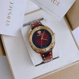 Versace Shadov Quartz Red Dial Red Leather Strap Watch for Women - VEBM00918 Buy Now By Versace