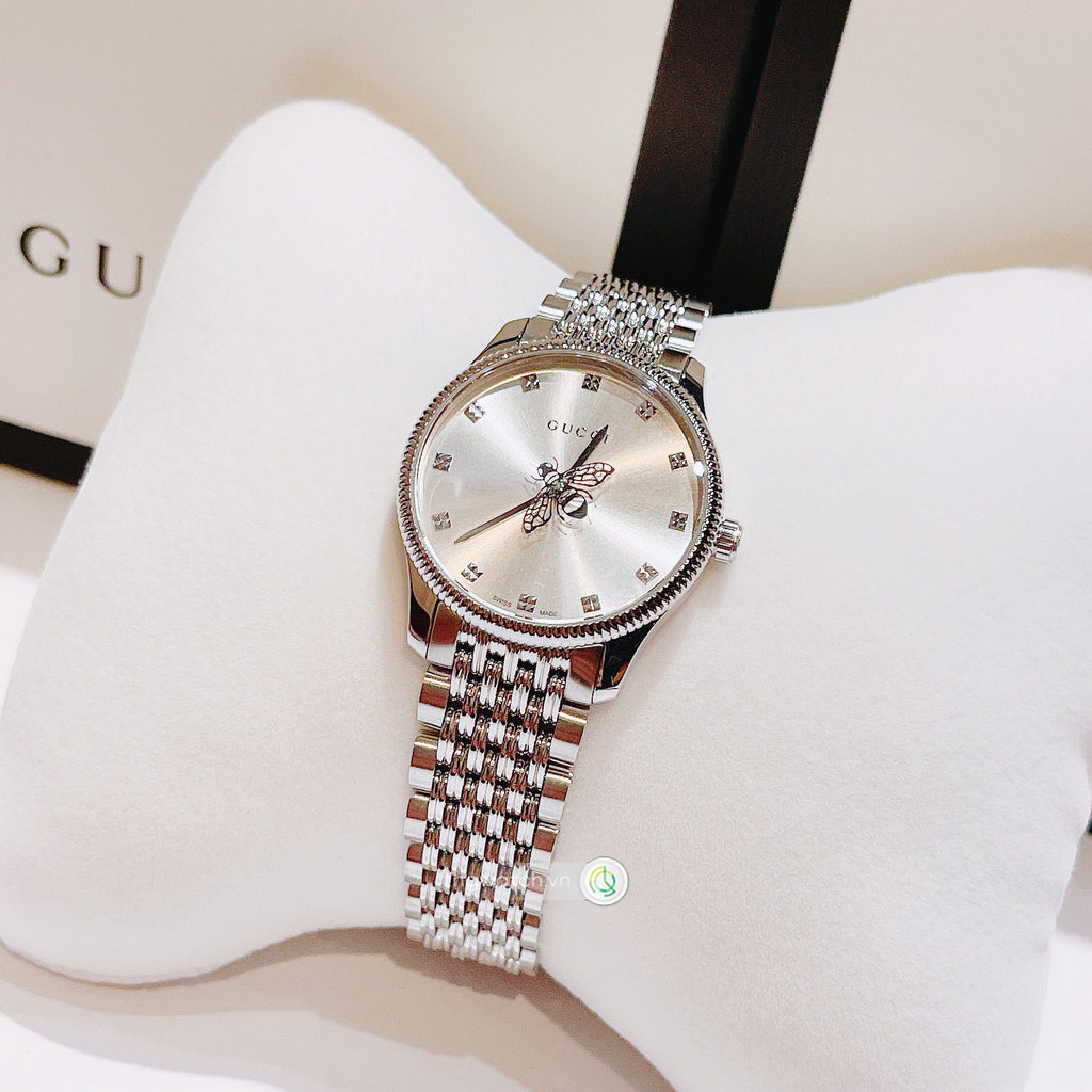 Gucci G Timeless Quartz Silver Dial Silver Steel Strap Watch For Women - YA1265019 Buy Now By Gucci