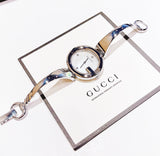 Gucci Guccissima Diamonds Mother of Pearl Dial Silver Steel Strap Watch For Women - YA134303 Buy Now By Gucci